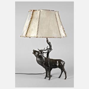 Figürliche Tischlampe mit Hirsch