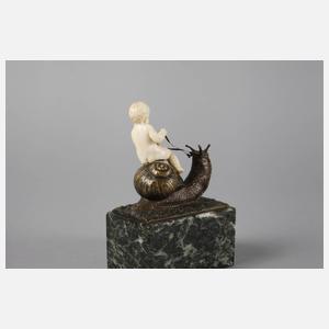 Schneckenreiter als Chryselephantin