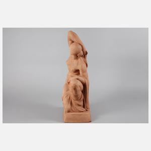 Joe Descomps, kniender Akt