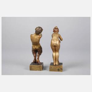 Paar erotische Wiener Bronzen als Pendants