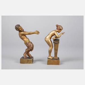 Paar erotische Wiener Bronzen als Pendants