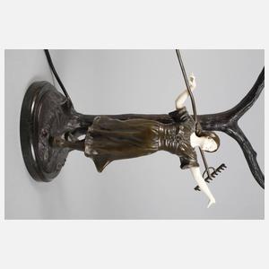 Peter Tereszuck attr., Tischlampe mit Chryselephantin