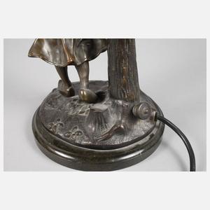 Peter Tereszuck attr., Tischlampe mit Chryselephantin