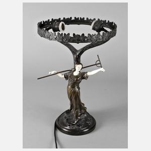 Peter Tereszuck attr., Tischlampe mit Chryselephantin