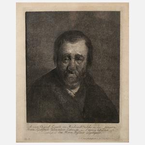 Prof. Johann Friedrich Bause, Portrait nach Rembrandt