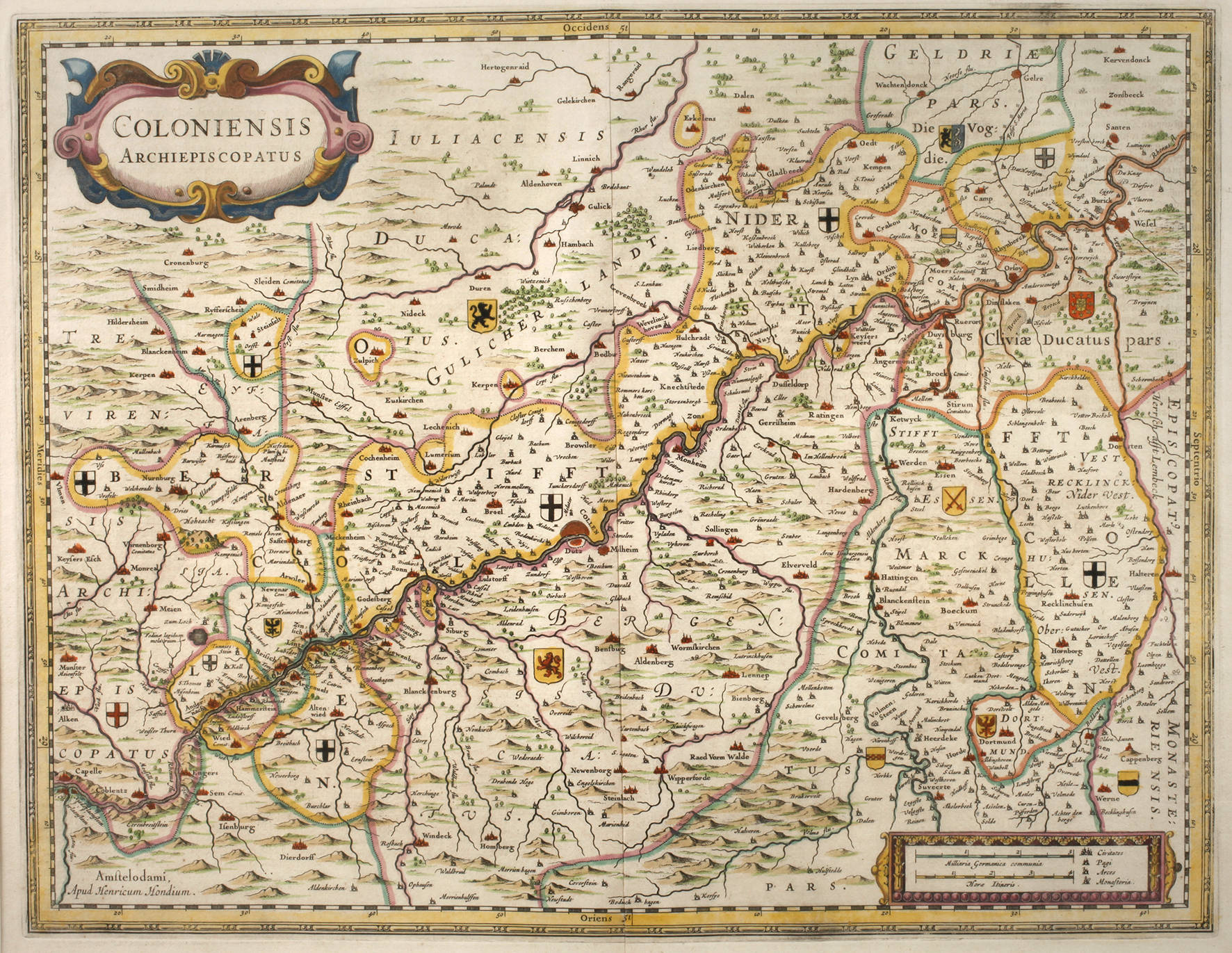 Hendrik Hondius, Karte Gebiet um Köln