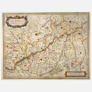 Hendrik Hondius, Karte Gebiet um Köln