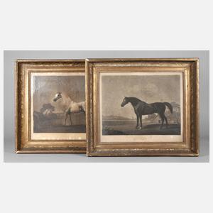 Zwei Pferdedarstellungen nach George Stubbs