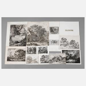 Prof. Ferdinand von Kobell, Konvolut Radierungen