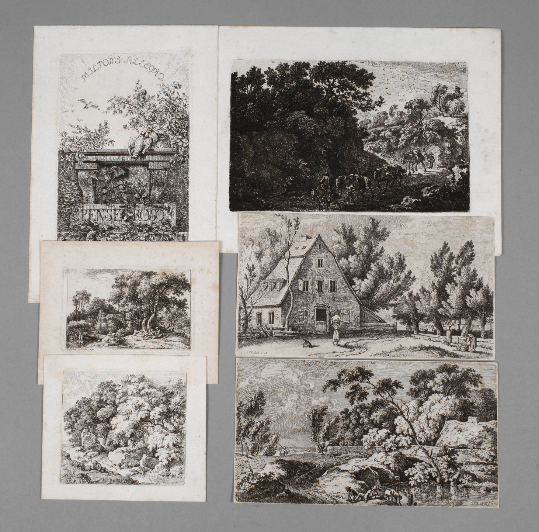 Prof. Ferdinand von Kobell, Konvolut Radierungen