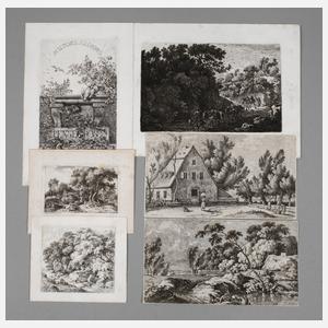 Prof. Ferdinand von Kobell, Konvolut Radierungen