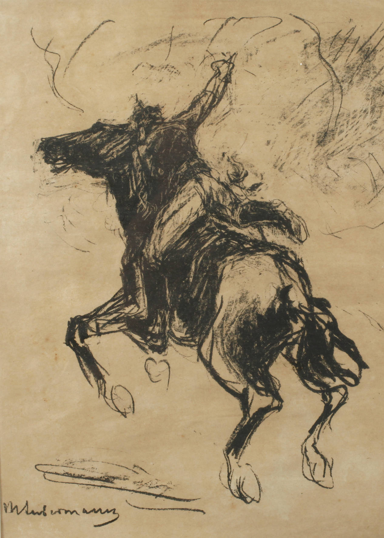 Prof. Max Liebermann, ”Soldat auf galoppierendem Pferd”