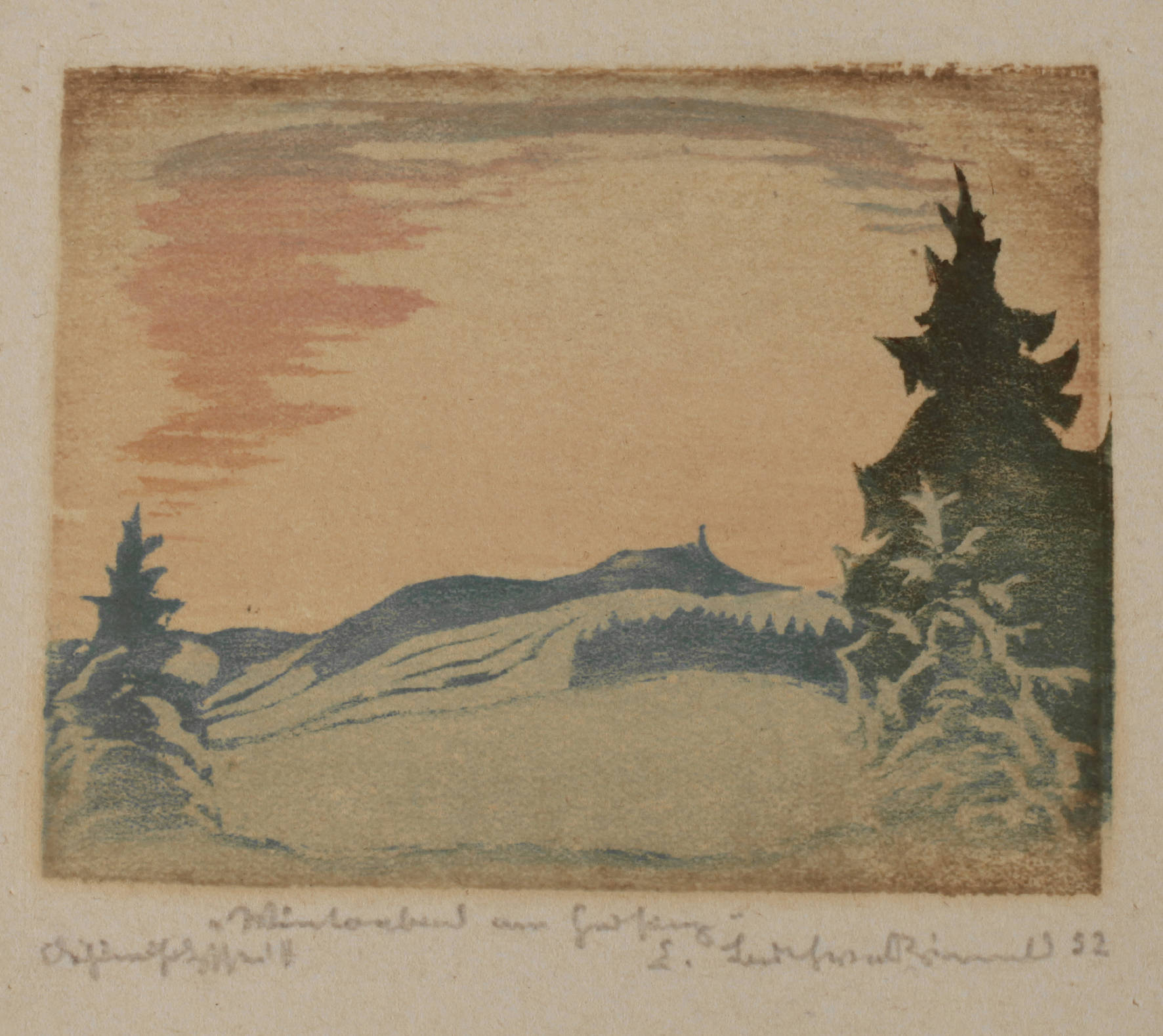 Erich Buchwald-Zinnwald, ”Winterabend am Geising”