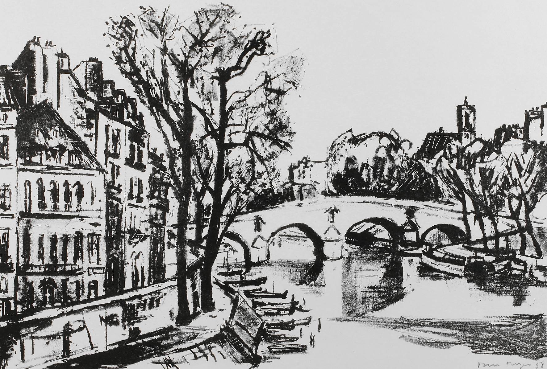 Prof. Hops, Tom, Stadtlandschaft mit Brücke