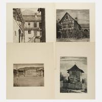 Arnold Oechslin, vier Stadt- und Dorfansichten111