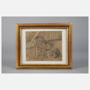 Johann Fischbach, attr., Am Bauernhaus