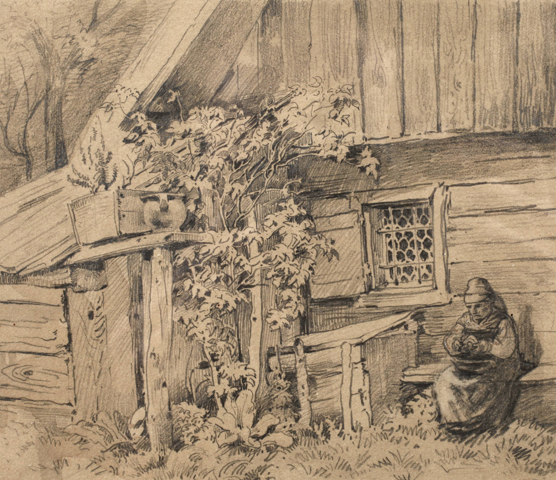 Johann Fischbach, attr., Am Bauernhaus