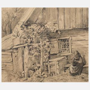 Johann Fischbach, attr., Am Bauernhaus