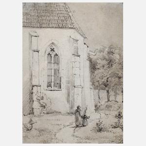 Johann Fischbach, attr., Auf dem Kirchhof