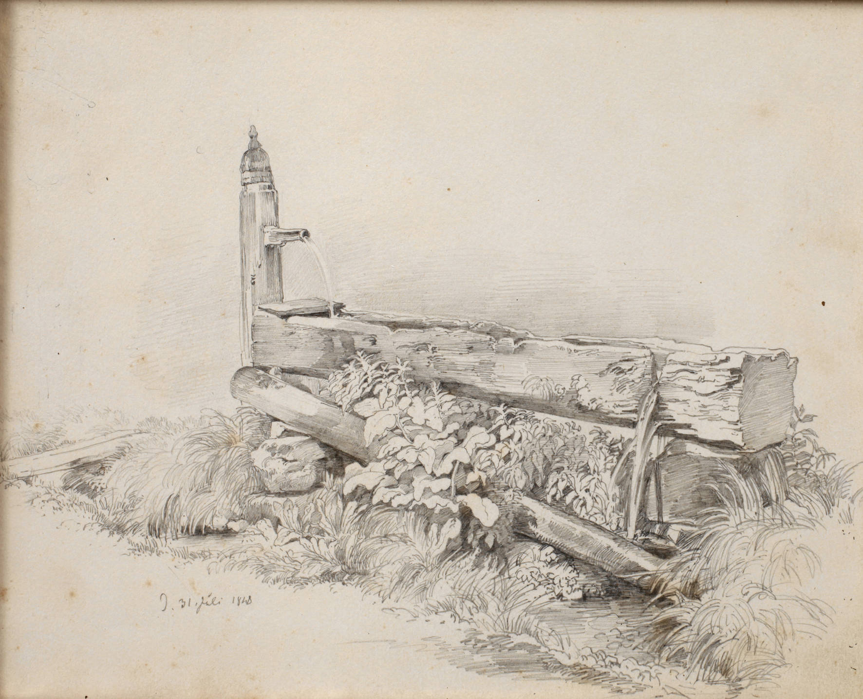 Johann Fischbach, attr., Brunnenstudie