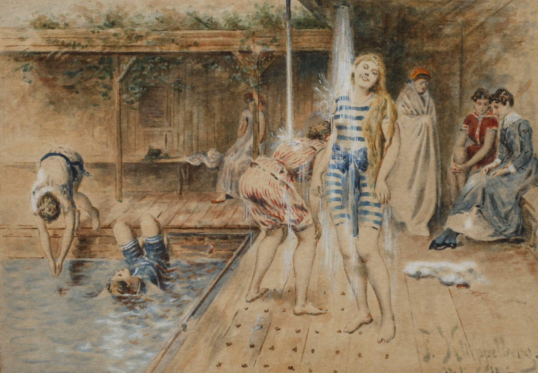 F. Klüppelberg, In der Badeanstalt