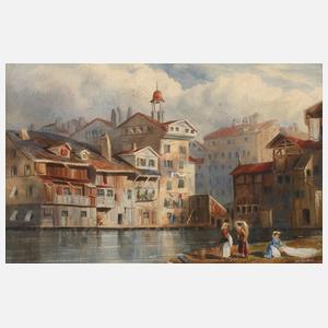 A. W. Smeeton, Wäscherinnen am Fluss