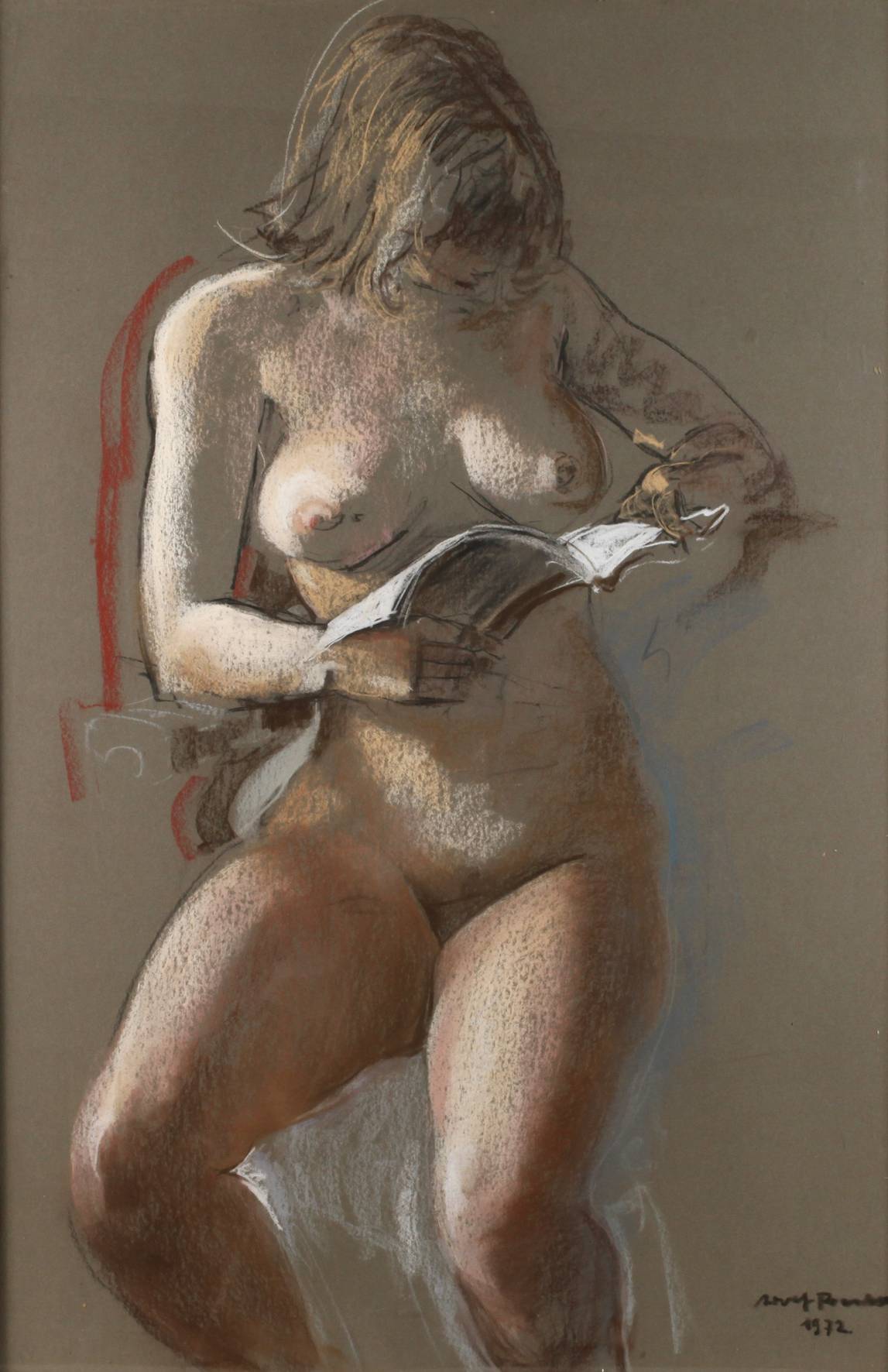 Adolf Presber, Lesender weiblicher Akt