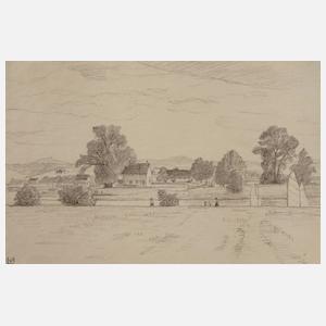 Ludwig von Hoffmann, Uferrand mit Segeln – an der Elbe