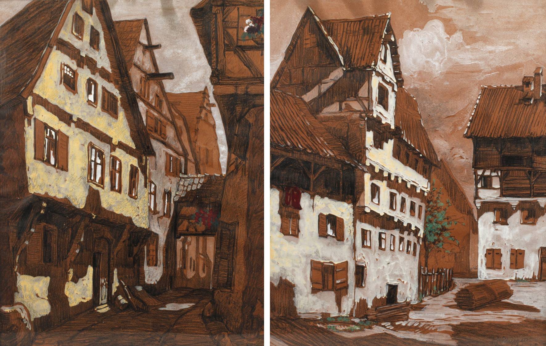 Else Berbenich, zwei Ansichten Nördlingen