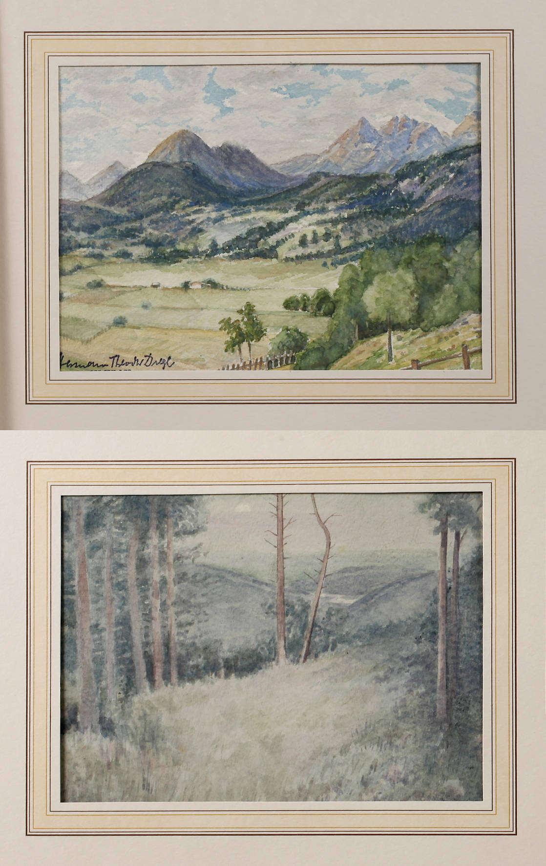 Hermann Theodor Drege, zwei Landschaften