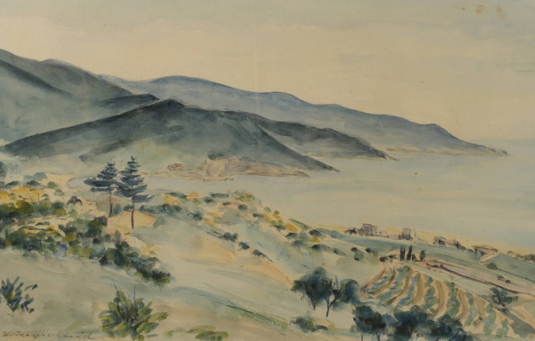 Hertha Jaegerschmid, Bergige Landschaft mit See