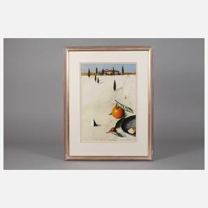 Wolfgang Zelmer, Landschaft mit Orangen