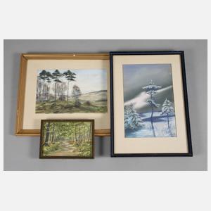 Artus Barthell, Drei farbige Zeichnungen