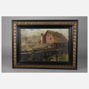 Hans Gaebelein, attr., Sommerliches Mühlenidyll