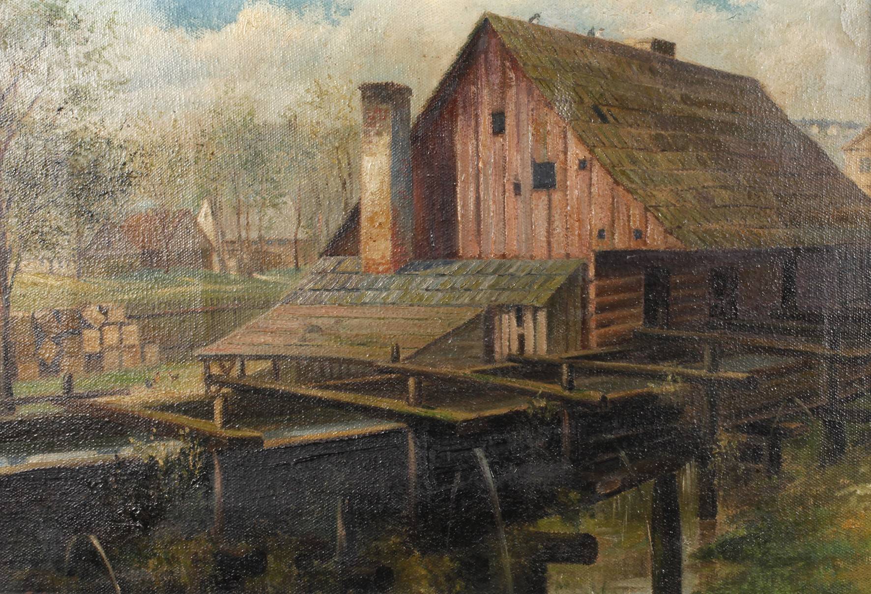 Hans Gaebelein, attr., Sommerliches Mühlenidyll