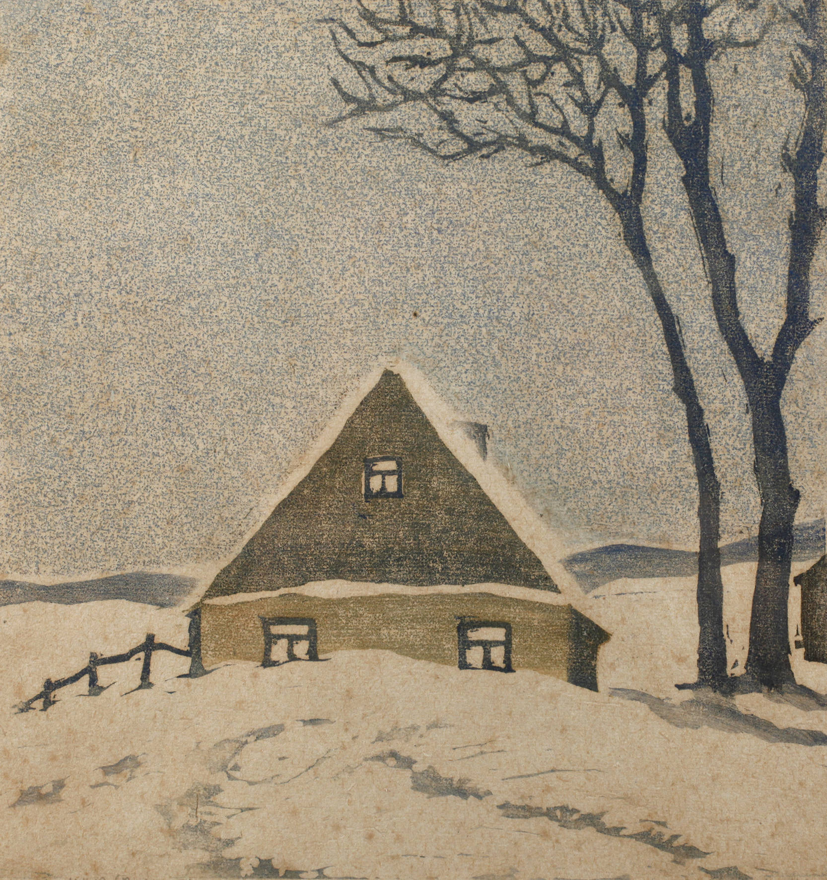 Clemens Mecke-Werda, Verschneite Bauernkate