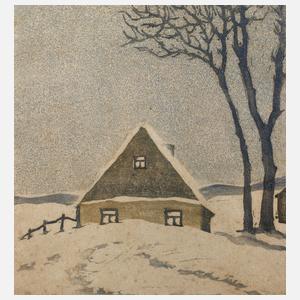 Clemens Mecke-Werda, Verschneite Bauernkate