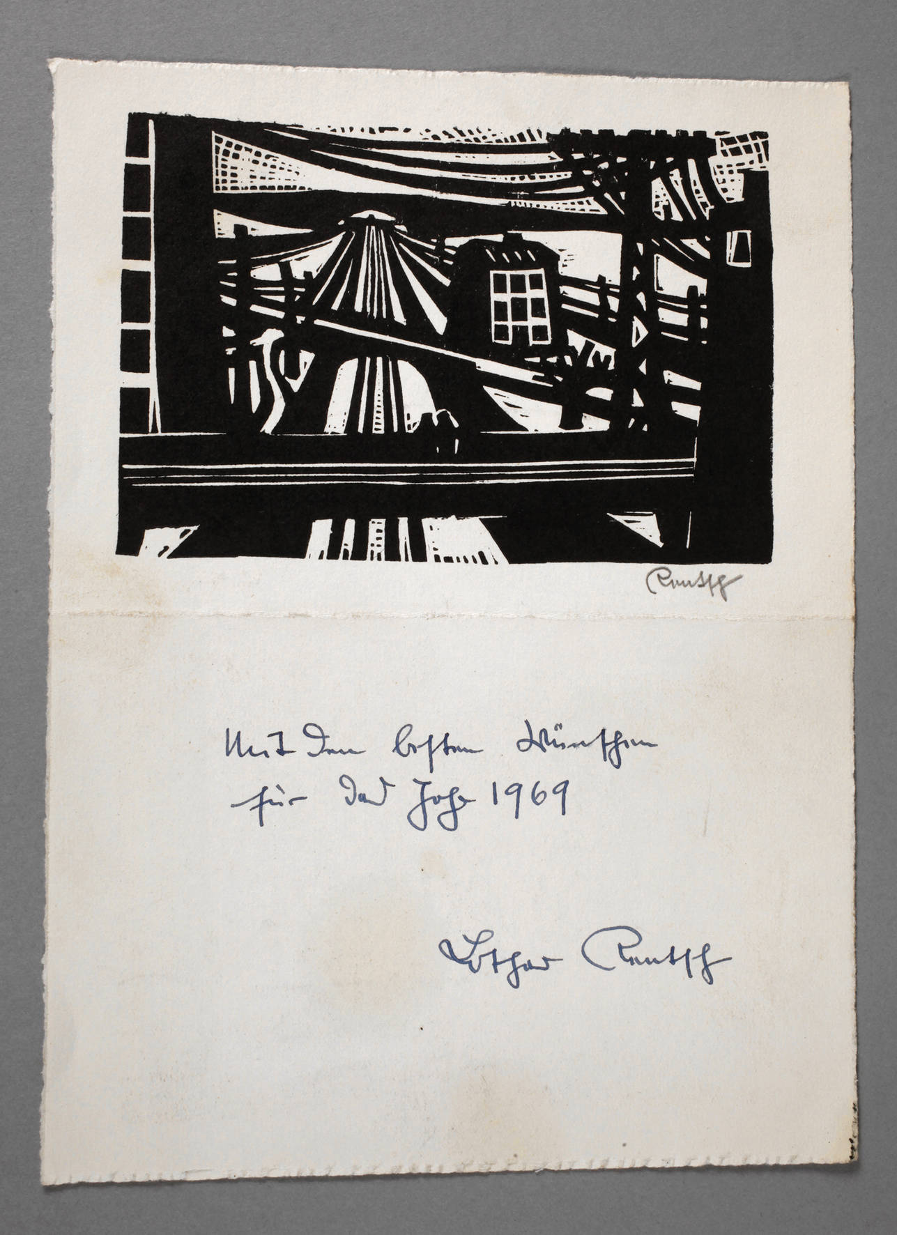 Lothar Rentsch, Neujahrsgraphik auf 1969