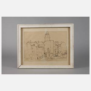 Plauener Hinterhöfe mit Rathausturm