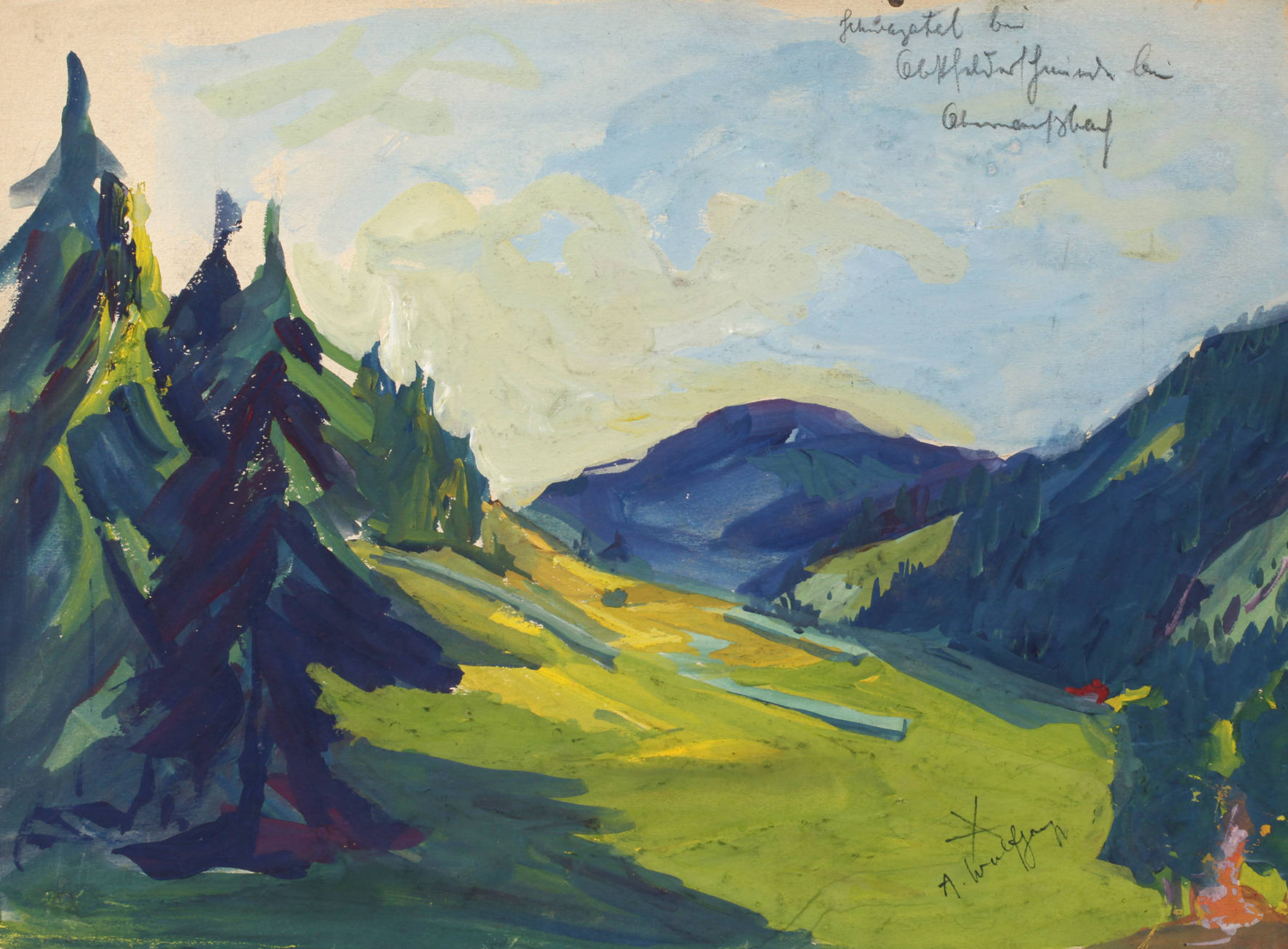 Alexander Wolfgang, ”Schwarzatal bei Obstfelderschmiede...”