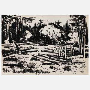 Alexander Wolfgang, Holzplatz im Wald