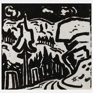 Alexander Wolfgang, Nadelwald in Gebirgslandschaft