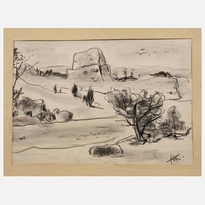 Alexander Wolfgang, Fels in weiter Landschaft