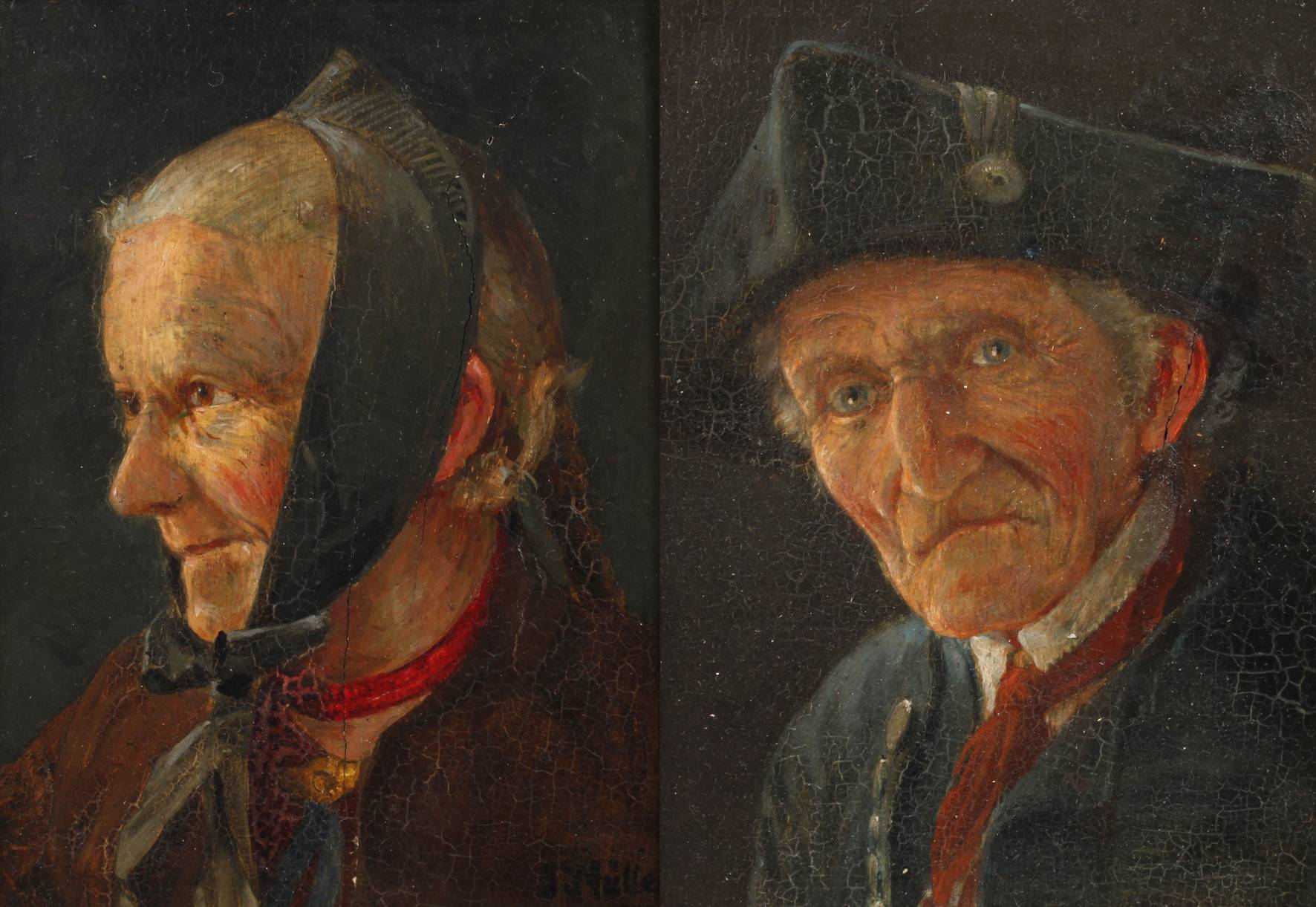 T. Müller, Paar Bauernportraits