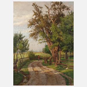 Prof. Max Roman, Sommerlicher Feldweg mit Bäuerin