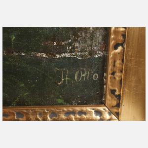 Prof. Heinrich Otto, attr., Schmiede in Frühlingslandschaft