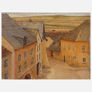 Prof. Franz Rumpler, attr., Ansicht des Rumpler-Hauses in Tachau