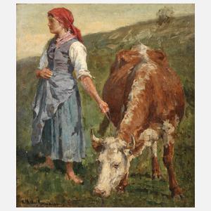 Karl Stuhlmüller, Bauernmädchen auf der Weide