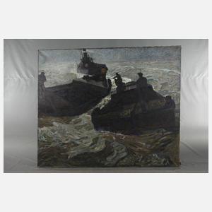 Ludwig Kath, Schleppkähne auf bewegter See