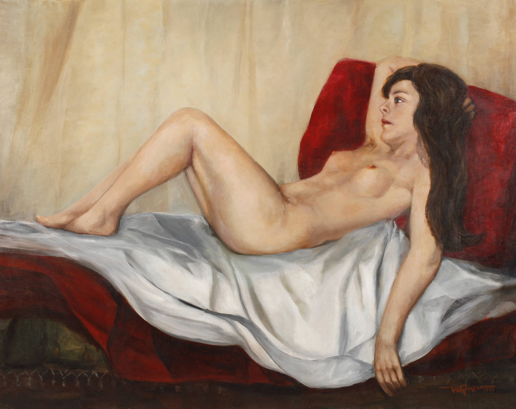 W. Glaser, liegender Mädchenakt